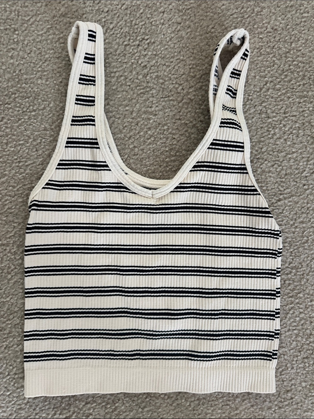 Tilly’s Striped Ribbed Tank Top - White & Black